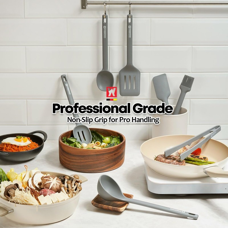 Wagensteiger Dark Gray Silicone Ladle: Heat Resistant with Gentle Head
