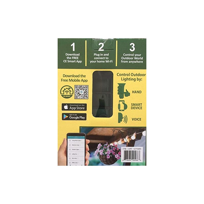 Wi-Fi Smart Home Outdoor Power Stake (6 outlets) Compatible with