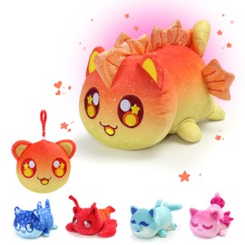 2-PCS 丨 Stingray Cat Plush + Plush Keychain - Under The Sea Cat Collection - 100% Embroidered Plushie - Cat Stuffed Animal Collectible (Stingray Cat)