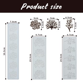 Silikon Backform Kuchen Deko Form - 3D Blättrige Zweige Kuchendekoration Schokolade Silikonform Torten Backkuchen Werkzeugzubehör Gebäck-Prägeform Cupcake Süßigkeiten(3pcs Verschiedene Muster)