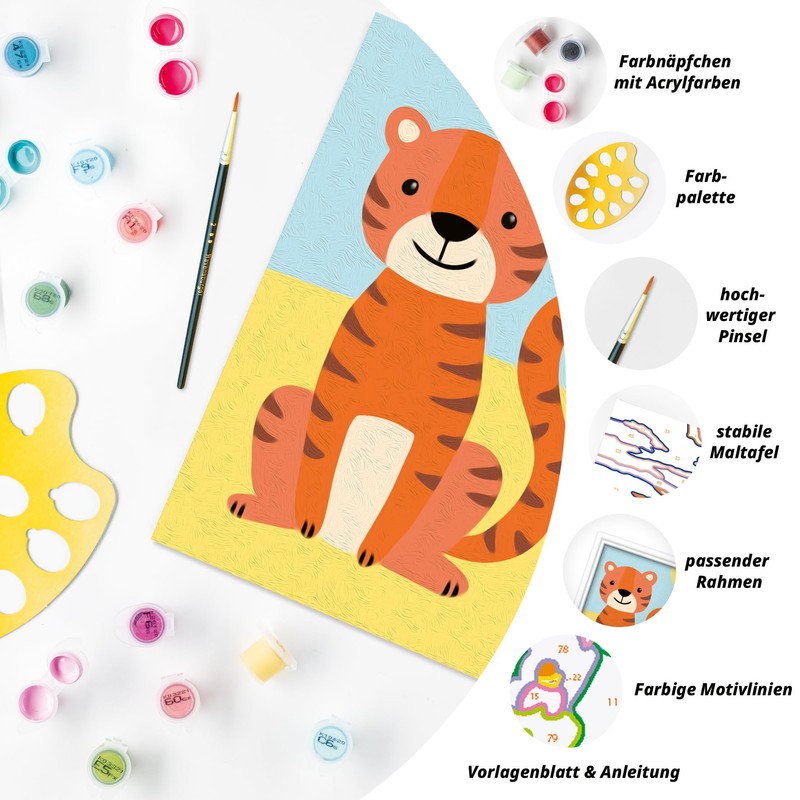 Ravensburger CreArt 23988 Painting by Numbers Little Tiger from 7
