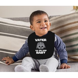 MoonWorks® Baby Bib Saying "Vater ich bin dein Baby" Funny Sayings Gift Dad for Boys / Girls Cotton, black