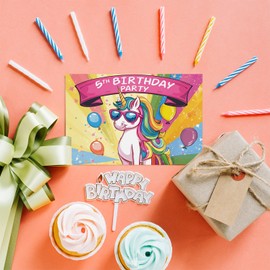 5th Birthday Party Invitations Kids - Fantasy Unicorn 20 Pack - Childrens Birthday Invitations for Boys/Girls A6 Bday Party Invites Invitation Cards with Folding Envelopes