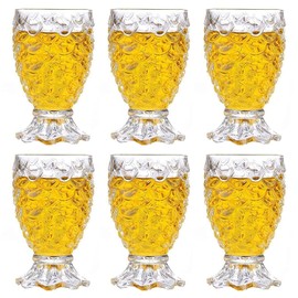 S.K.SALES Crystal Clear Pineapple Shaped Juice Glasses Set of 6, 220 ml EachC