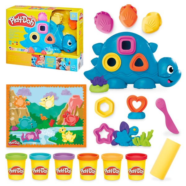 Play-Doh Shapes & Colors Dino Starter Set, Tactile Sensory Play