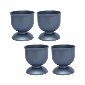 SUL Plastic Egg Cups Set; Soft Boiled Egg Cup Holders for Breakfast, Serving Egg Cups, Egg Cups Stand for Kitchen – Set of 4 (Silver)