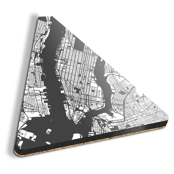 1 x Triangle Coaster - Abstract Manhattan Urban Street Map
