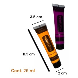 Sombreros y Fiesta México 24 Tubo Pintura Neon Fluorescente Glow Luz Uv Maquillaje