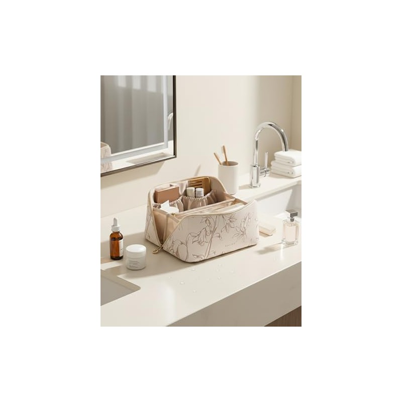 EACHY Travel Makeup Bag, Large Capacity Cosmetic Bags for Women,