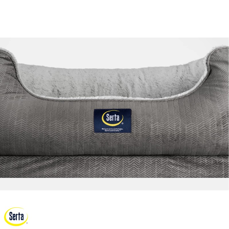 Serta Orthopedic Cuddler Dog Bed for Pets – Slate Gray