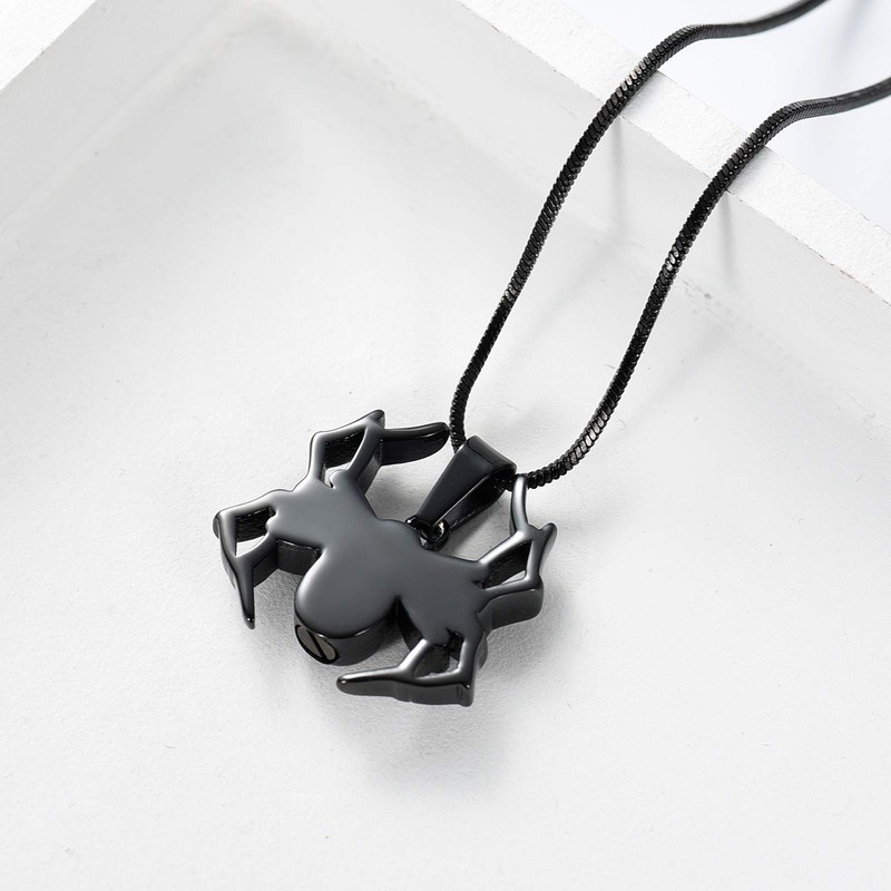 Spider Shape Urn Necklace for Ashes for Men Stainless Steel