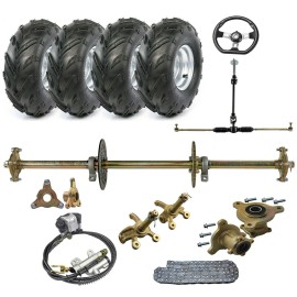 Unbranded 32" Rear Axle Kit 6" 7" Wheels Front Steering Hub Assembly Go kart ATV Cart BIKE - Axle Kit only