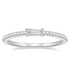 Titaniumcentral Rings Women's Front Ring Slim Eternity Rings Baguette Cut