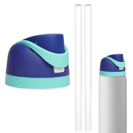 Replacement Lid for Owala Freesip, Compatible with Owala Cup 16oz 24oz 32oz 40oz, One Button Water Bottle Top Lid Replacement Accessory and Straws, Leakproof, BPA-Free (Dark Blue)