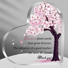 Teacher Gifts Mothers Day Plaque Presents Beautiful Measter Heart Acrylic Desk Signs Keychains Ornament Best Instructor Birthday Christmas Keepsake Keyrings Women Her Graduation Appreciate Key Chains