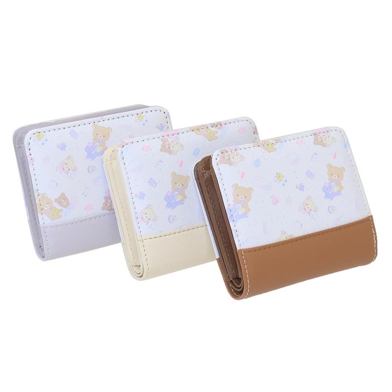 Sanrio Leopard Print Three Leather Wallet Rilakkuma Wallet