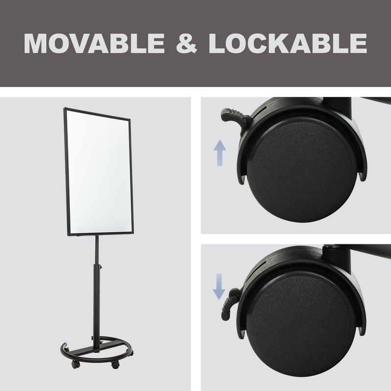 Comix Mobile Whiteboard 40x28 inches, Magnetic White Board with Stand,