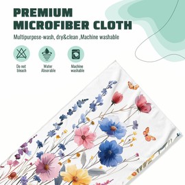 LXCSBD Watercolor Wildflower Floral Multicolor Rectangular Kitchen Towels 2 Count 16x24 inch Absorbent Drying Cloth Tea Towels Set Gifts for Women, Housewarming Gifts