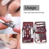 19pcs Manicure Pedicure Nail Clippers Set Stainless Steel Acne Removal
