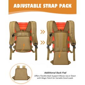 Backpack for 5 Gallon Buckets - Universal Bucket Organizer with Pocket for Hunting, Fishing, Apple Picking, Baseball & Ice Fishing, Brown