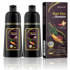Champú Instant Hair Color para CabelloChampú para Teñir El Cabello Marrón 3 en 1,Cobertura de Canas con Ingredientes Herbales, Adecuado Para Hombres  