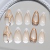 BABALAL Press on Nails Almond Medium Fake Nails White French