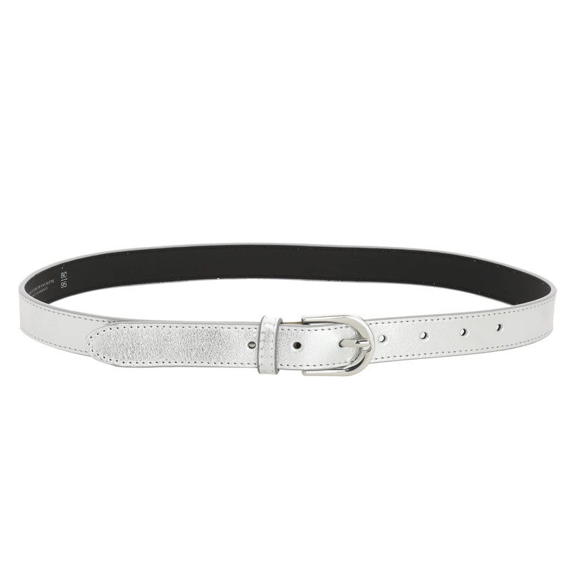 FASHIONGEN - LUNA Women's Italian Leather Belt, silver