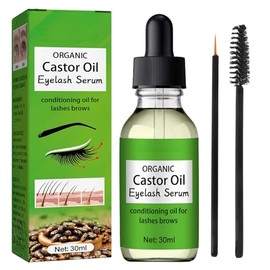 Aceite de ricino para pestañas y cejas, hidratante para el cabello, rostro, piel y cuerpo, 100% orgánico prensado en frío