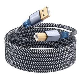 FXAVA Printer Cable - USB Printer Cable 4 ft Printer Cable to USB [Aluminum Shell, Nylon Braided] High-Speed Printer Cord for Printer/Scanner
