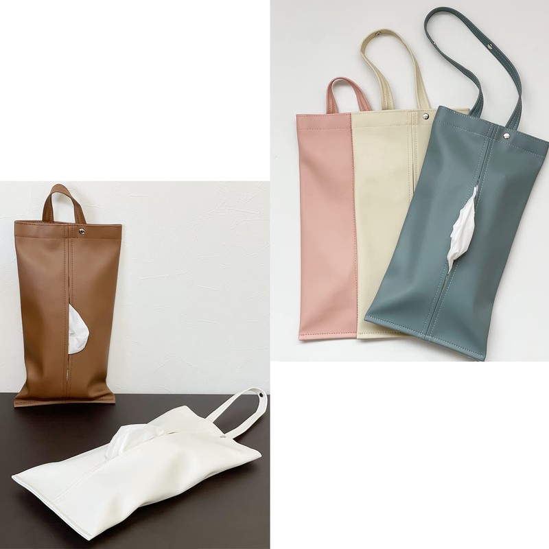 HOUSIST Tissue Case, Hanging, Stylish, Car, PU Leather, Tissue Cover,