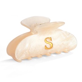 LILIE&WHITE Acrylic Letter Hair Clips For Women Stylish S Monogram Hair Claw Alphabet Hair Clip Fashion Glitter Claw Clips Elegant And Durable Hair Accessory Large Hair Clips S