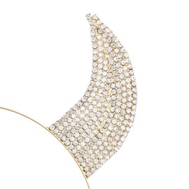 Lux Accessories Gold Tone Faux Rhinestone Devil Horn Costume Cat Ear Headband