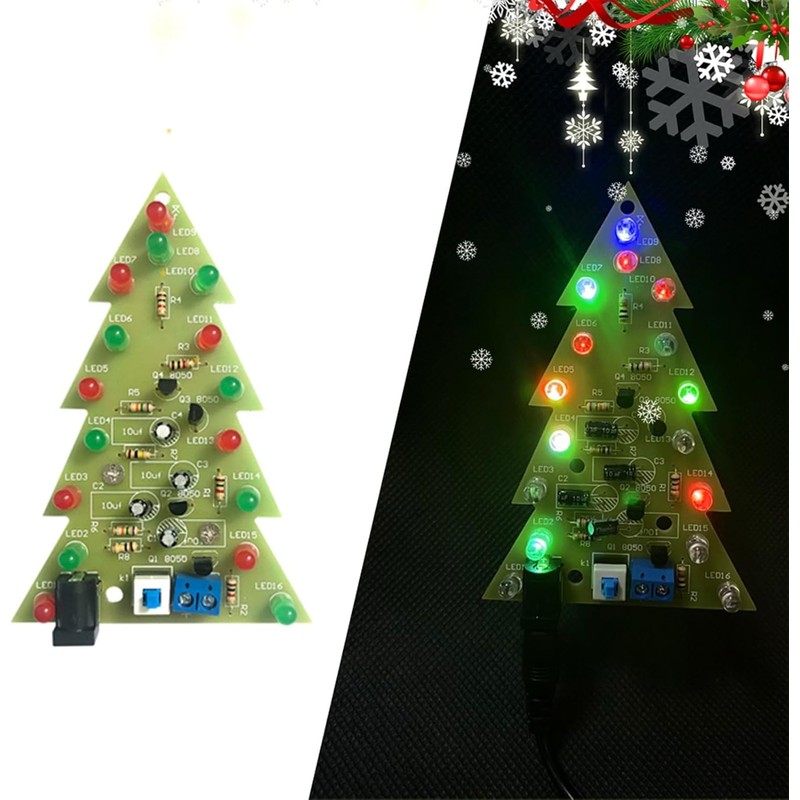 ONEHPDIY 16 Lamp Christmas Tree SMT Soldering Practice Board Kit