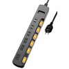 Elecom T-K6A-2630BK Power Strip, Thunder Guard, Individual Switch, Dust Shutter,