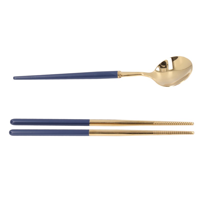 Stainless Steel Flatware Set Reusable Utensils Set Student Cutlery Storage