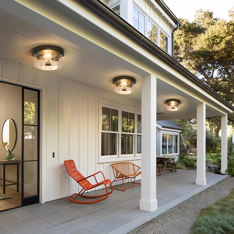 Yisuro Motion Sensor Outdoor Ceiling Light, Flush Mount Porch Exterior