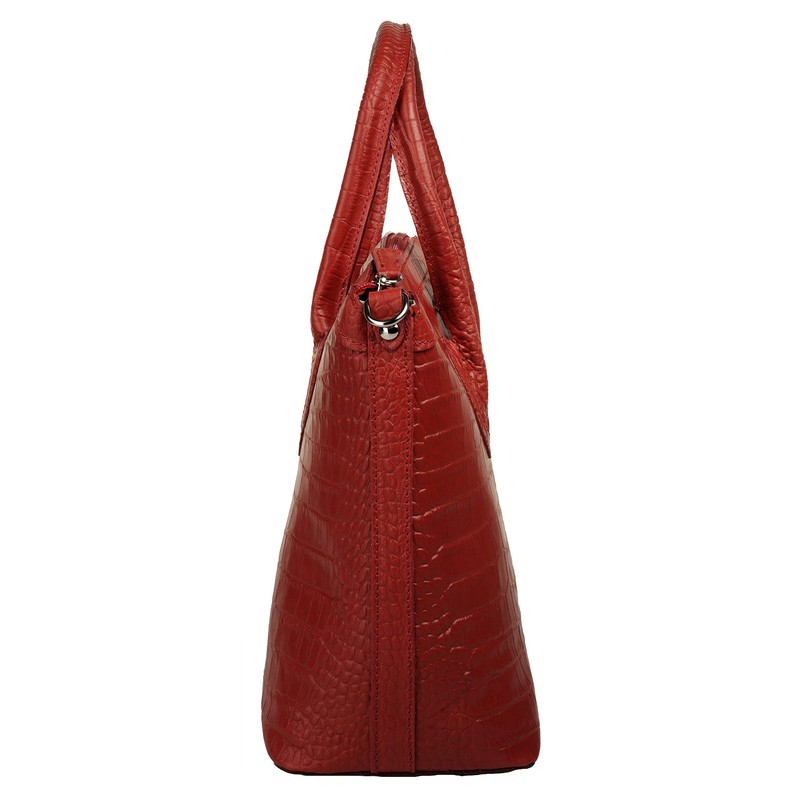 Cluty Genuine Leather Women's Handbag, Made in Italy, Crocodile Shoulder
