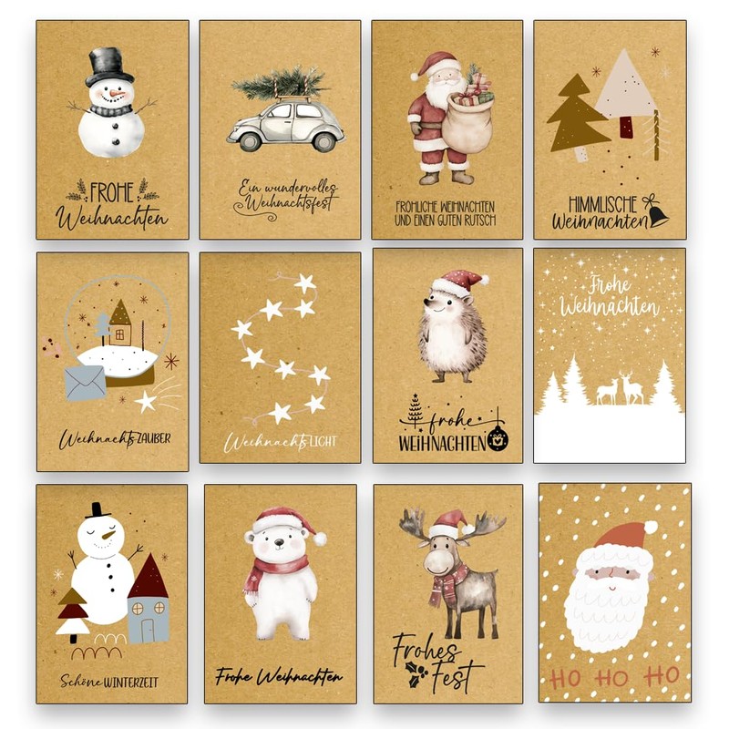 the lazy panda card company XXL Set of 80 Christmas