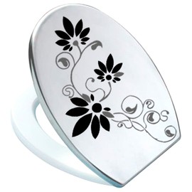 Grafix Aufkleber WC Toiletten Deckel St02 für Pressalit Anthrazit/Schwarz Vinyl