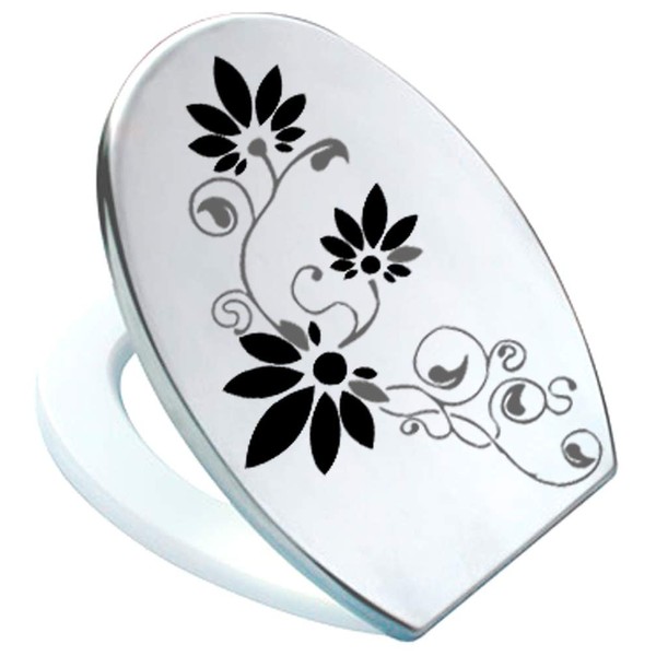 Grafix Aufkleber WC Toiletten Deckel St02 für Pressalit Anthrazit/Schwarz Vinyl