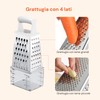Wintem Stainless Steel 4 Sided Cheese Grater with Handy Dosing