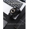 Civantiya - Cinturón de piel para hombre, Black Style 04,