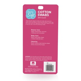 Simply Soft Cotton Tip Applicators, Cotton Swabs with Double Round Tips, For Hygiene & Beauty Care, 300 Count