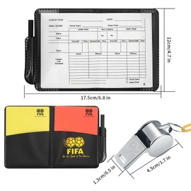 LBYHZS 2 Kit de Árbitro de Fútbol, Tarjetas de Advertencia para Árbitros con Silbato para Árbitro con Cordón, Tarjetas Rojas y Amarillas, Accesorios para Árbitros, para Entrenadores y Árbitros