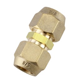 5/8-Inch AC Pipe Joint Connectors, Free Welding Brass Pipe Coupler Adapters for Air Conditioning Copper Pipe Connection, including 2Pcs Flare Nuts, Works for Butt Copper Tube Diameter 5/8" or 15.88mm