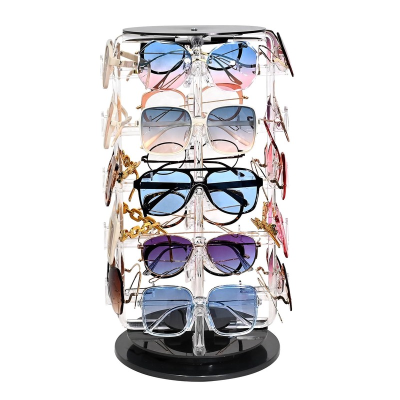 MOOCA Premium Acrylic Rotating Sunglasses, Eyewear Holder Display, Eyewear Collection,