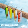 Fishing Spoons Metal Fishing Lures Kit, 30pcs Colorful Hard Spinner