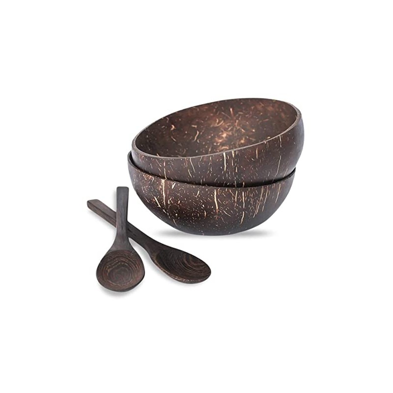 Eco Friendly Sbai Sbai® Natural Coconut Shell Bowls and Spoons