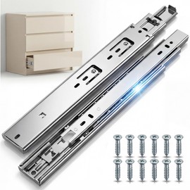 HOMANDS 16 Inch Soft Close Drawer Slides 4 Pairs (8pcs) Side Mount Rails- Heavy Duty Full Extension Ball Bearing – Drawer Slide Glides for Cabinet Kitchen, Dresser Runners - Draw Slides Sliders 100LB