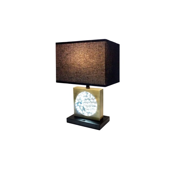 Udorich 22-Inch Gold Square Crystal Centerpiece with Black Shade and